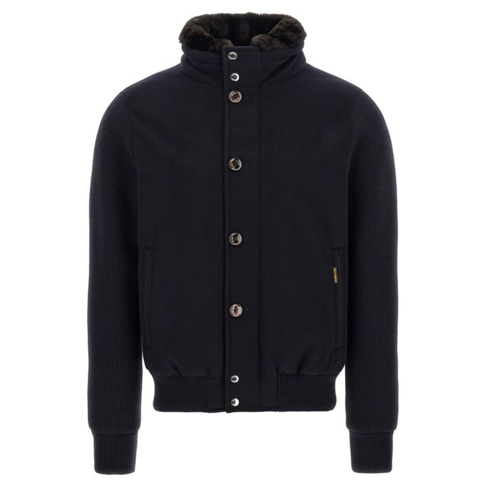MooRER Blue Wool Men's Bomber